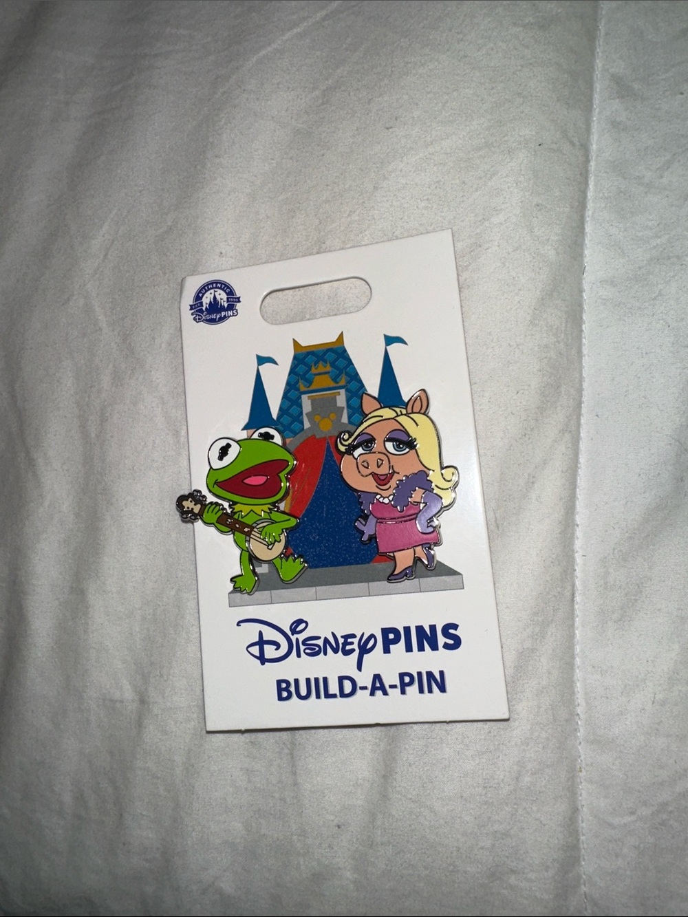 Disney Kermit & Miss Piggy Enamel Pin Duo - Green, Pink, Blue